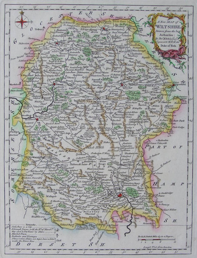 Map of Wiltshire - Kitchin